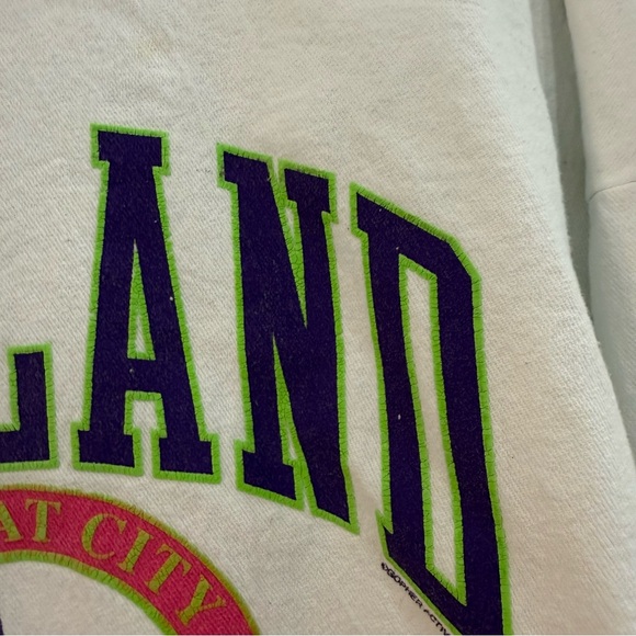 Vintage 90s Ashland Wisconsin Sweatshirt White 2XL Puff Print Sailing - Picture 5 of 12